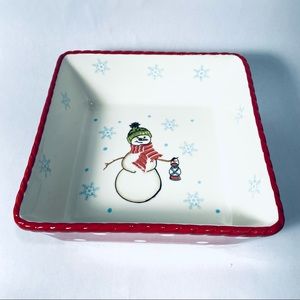 Grace Bake Shop snowman 8x8 ceramic baking pan